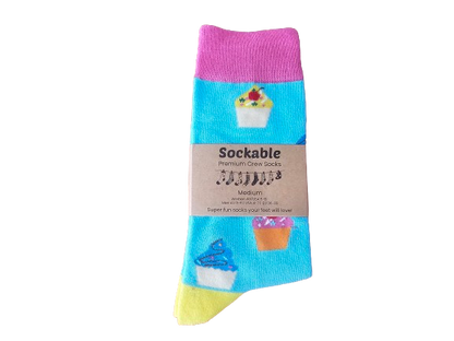 Cupcake socks packaged and ready for fundraising or gifting