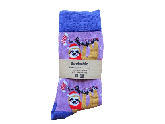 Christmas Sloth Socks Sockable Fundraising 