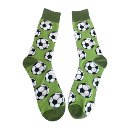 Green socks with soccer ball print – unisex size large